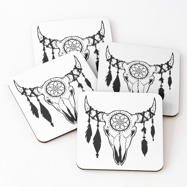 Item preview, Boho Bull Skull with Feathers designed and sold by Jarkells.