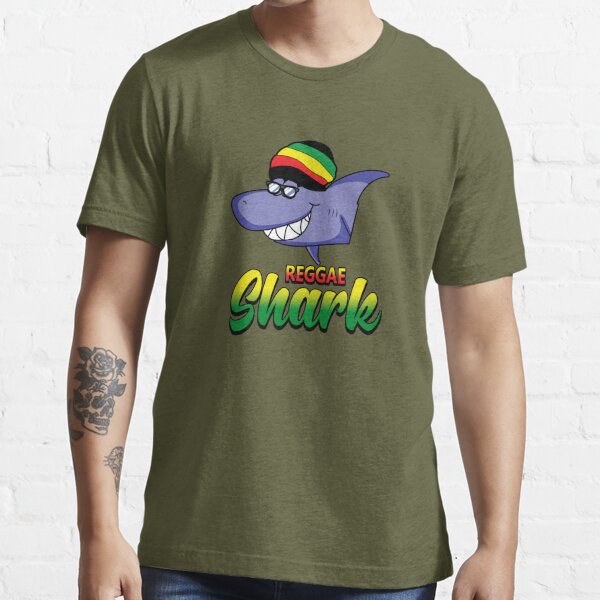 Reggae Shark Rastafarian Music Jamaica Gift Essential T-Shirt by