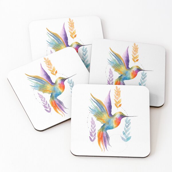 Item preview, Watercolor Hummingbird Rainbow designed and sold by Alisha Watercolors.