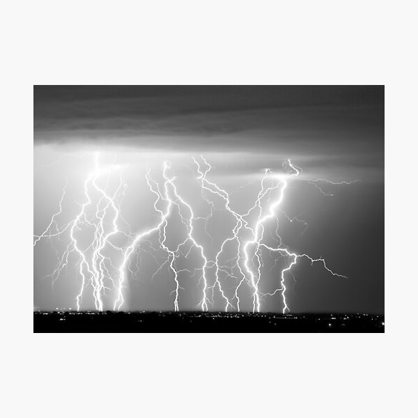 Eletric Skies in Black and White Photographic Print