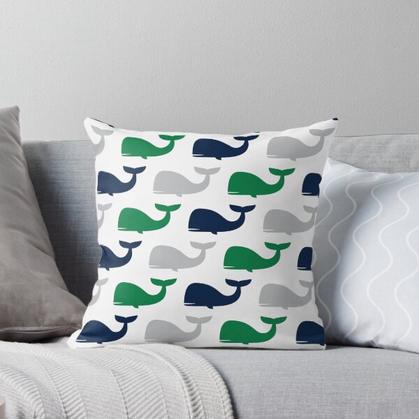 Item preview, whales - nautical - navy and kelly green designed and sold by littlearrow.