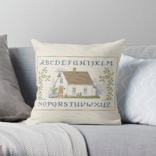 École Prairie Broderie Coussin
