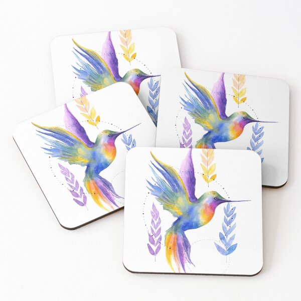 Item preview, Blue and Purple Hummingbird Watercolor designed and sold by Alisha Watercolors.
