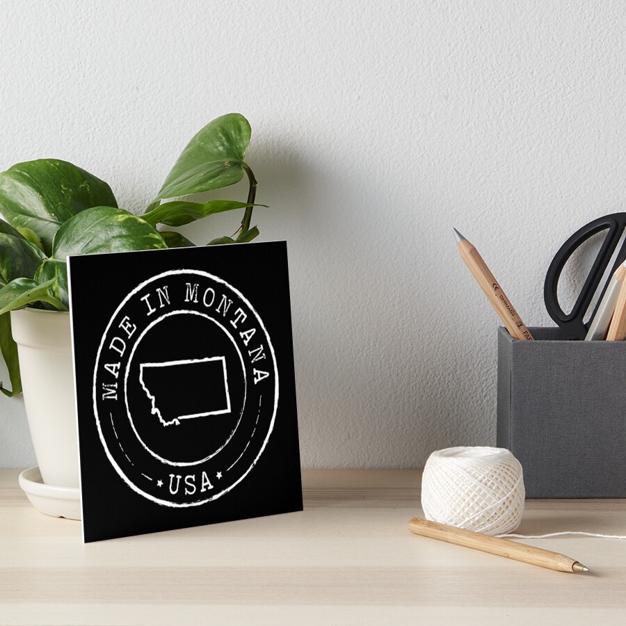 "Made In Montana Gift Home State Vintage MT Stamp" Art Board Print for