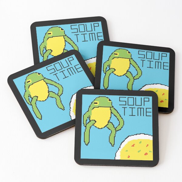 Item preview, Soup Time Meme Frog Pixel Art designed and sold by Altohombre.