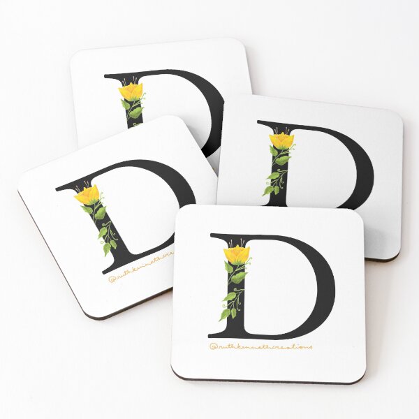 Item preview, Monogram ‘D’ sticker, totes, mug, waterbottle, acrylic blocks and c designed and sold by ruthkenneth.