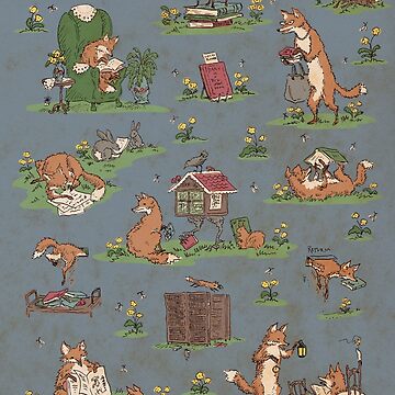 Artwork thumbnail, Library Foxes by tanaudel