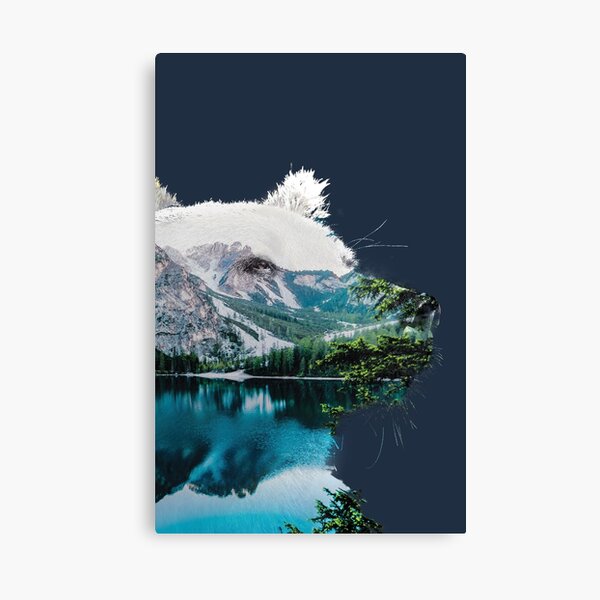 Pacific Northwest Bear and Mountain Compilation Canvas Print