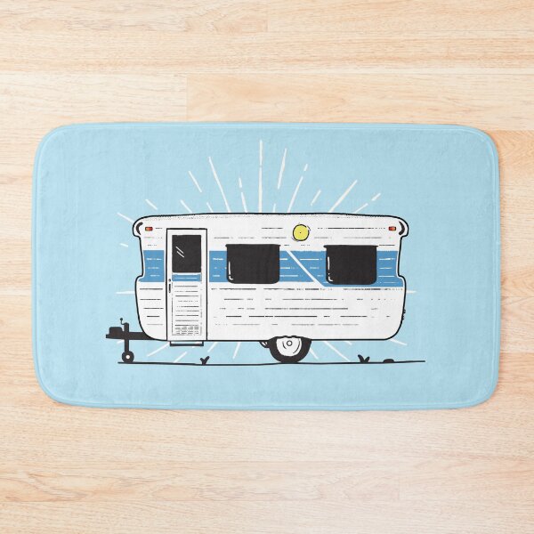 Item preview, Blue Vintage Caravan Illustration designed and sold by Van Drawings.