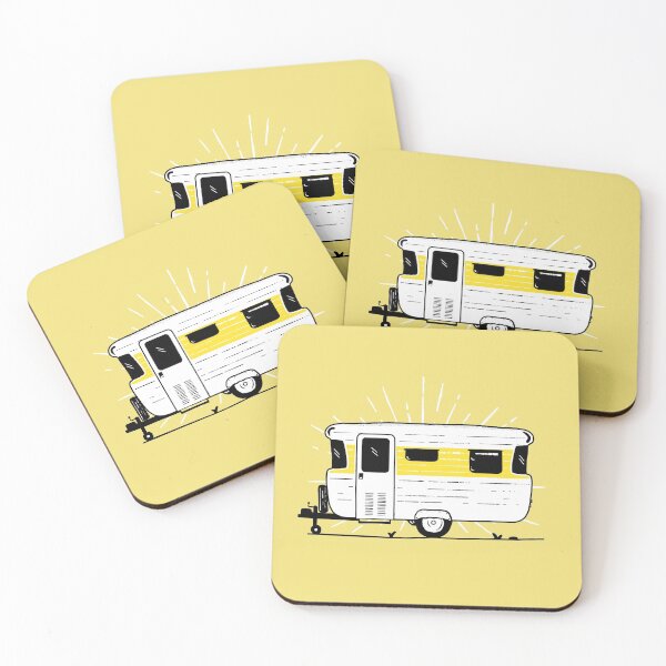 Item preview, Yellow Vintage Caravan Illustration designed and sold by Van Drawings.