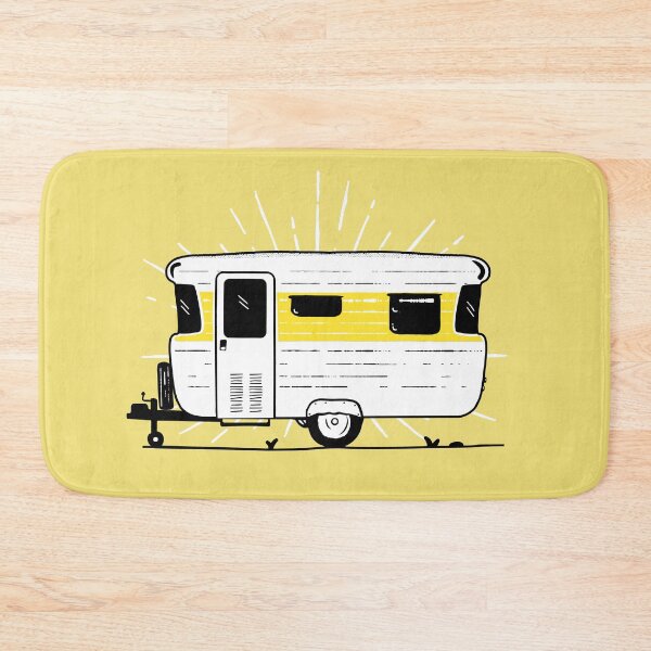 Item preview, Yellow Vintage Caravan Illustration designed and sold by Van Drawings.