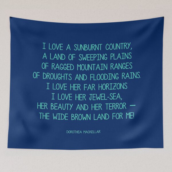 Item preview, I love a sunburnt country - Australian Poem designed and sold by Skippingbird.