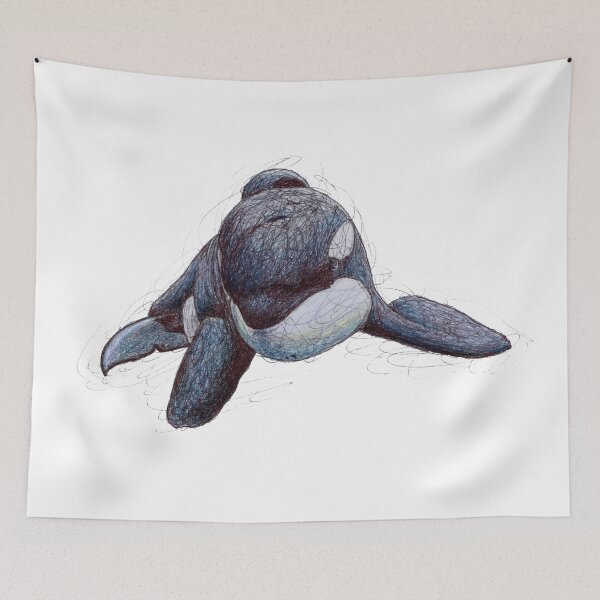 Item preview, Keiko the Killer Whale Scribble designed and sold by ArtyOrca.