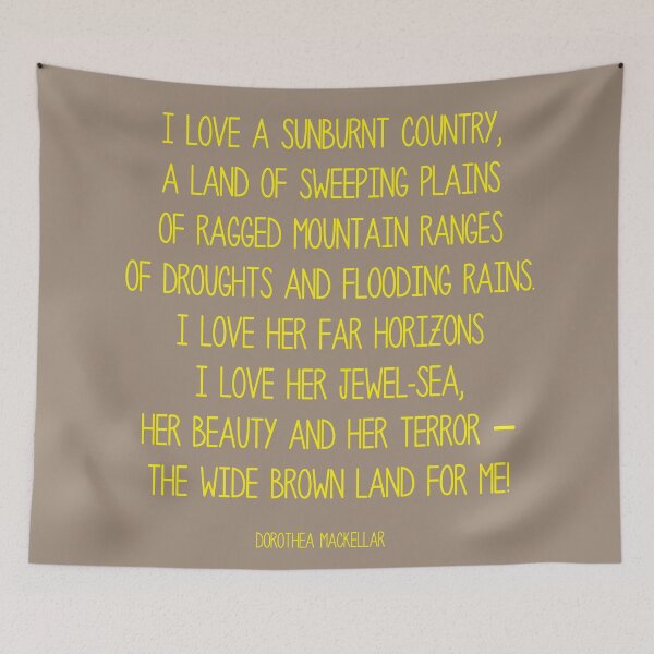 Item preview, I love a sunburnt country - Australian Poem designed and sold by Skippingbird.