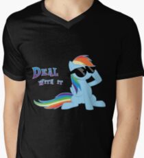 My Little Pony - MLP - Rainbow Dash - Deal With It Men's V-Neck T-Shirt