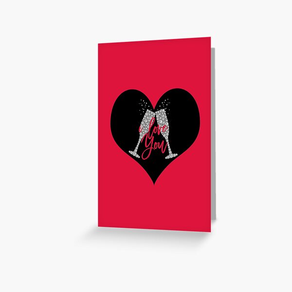 Champagne Valentine Greeting Card