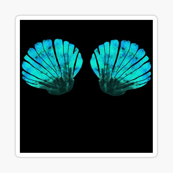 Mermaid clam shell bra Sticker for Sale by Hallows03