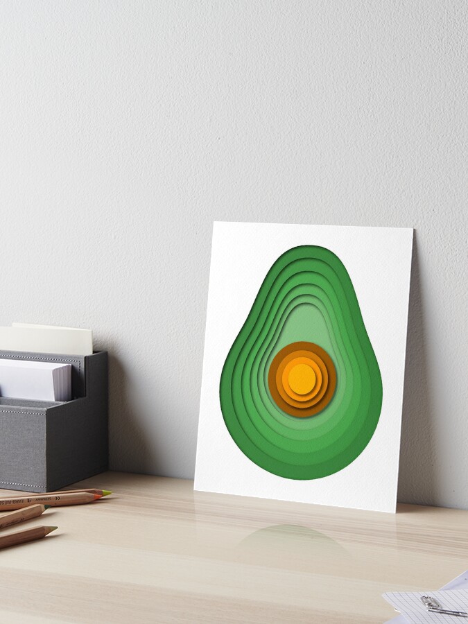 Download Papercut Avocado Flat 3d Layered Design Art Board Print By Nerdysherds Redbubble