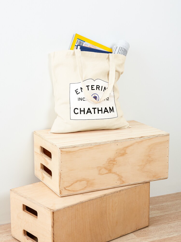 Alternate view of Entering Chatham - Commonwealth of Massachusetts Road Sign Tote Bag
