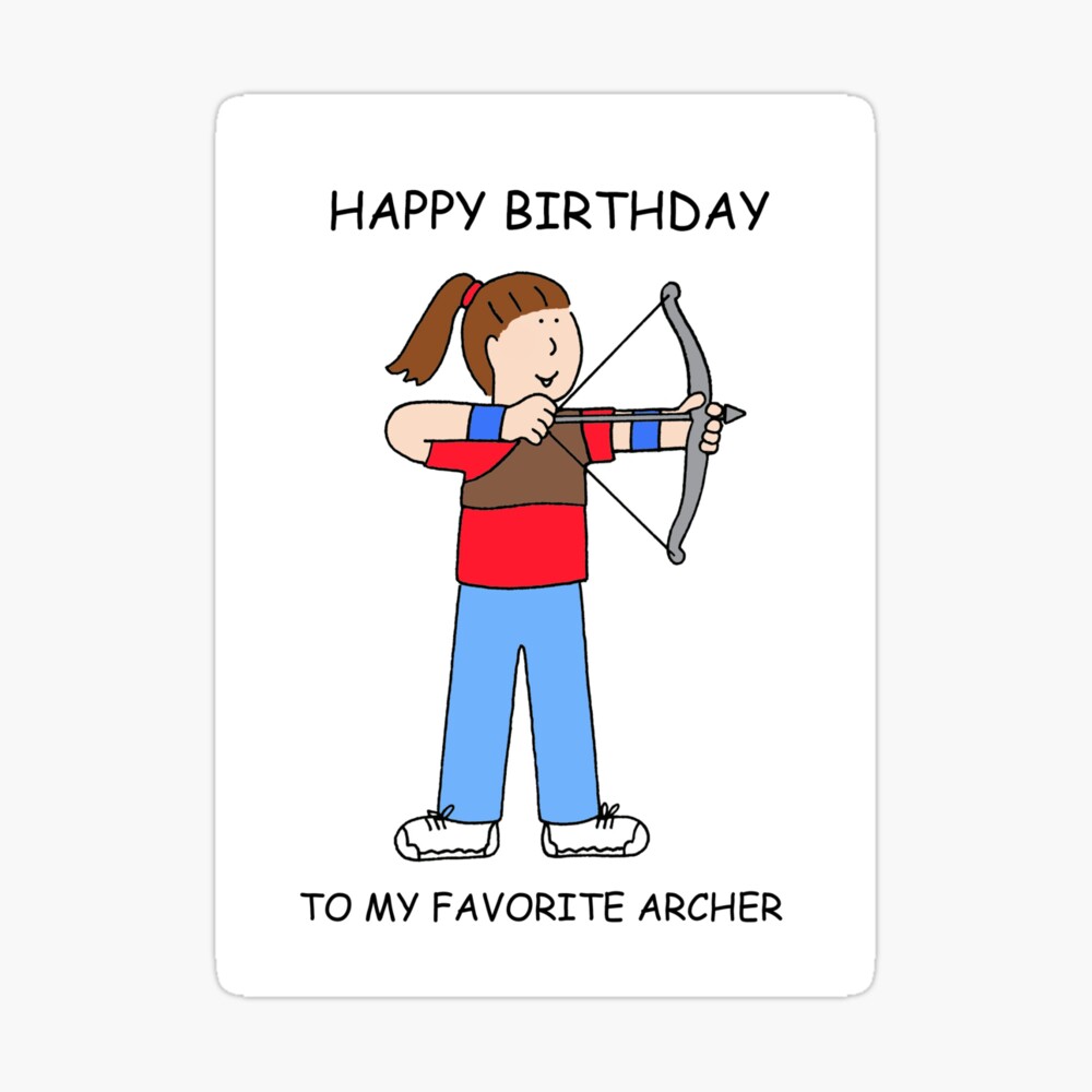 Happy Birthday to Young Female Archer Sticker for Sale by KateTaylor |  Redbubble