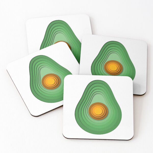 Item preview, Papercut avocado flat 3D layered design designed and sold by NerdySherds.
