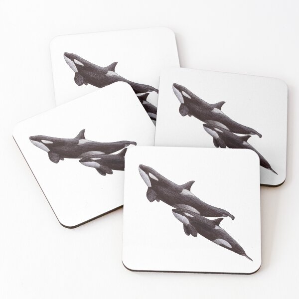 Item preview, Pair of Killer Whales Drawing Scribble designed and sold by ArtyOrca.