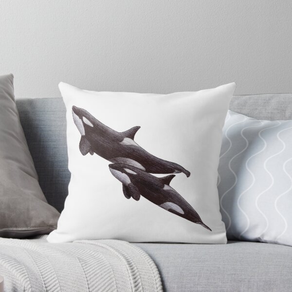 Item preview, Pair of Killer Whales Drawing Scribble designed and sold by ArtyOrca.