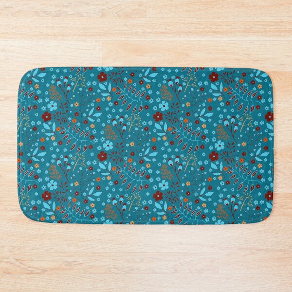 Item preview, brown and turquoise graphic floral pattern designed and sold by keera66.