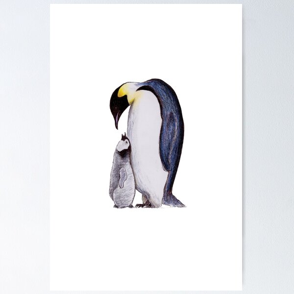 Item preview, Pair of Penguins Drawing Scribble designed and sold by ArtyOrca.