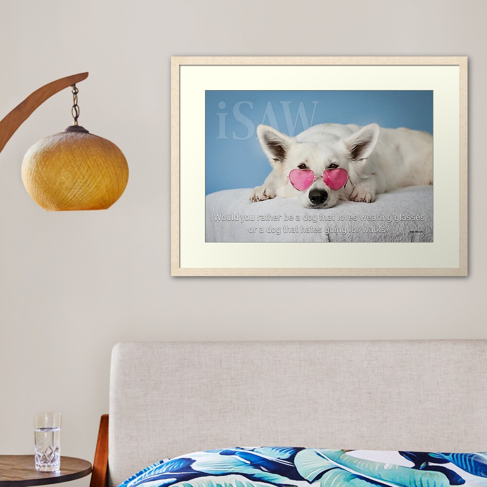 Loves Glasses or Hates Walks Framed Art Print