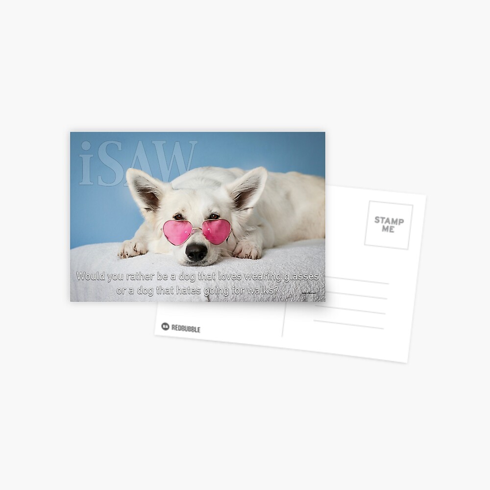 Loves Glasses or Hates Walks Postcard