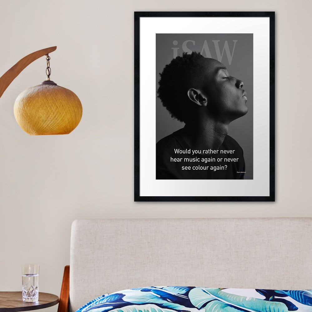 Would You Rather Never Hear Music Again or Never See Colour Again Framed Art Print