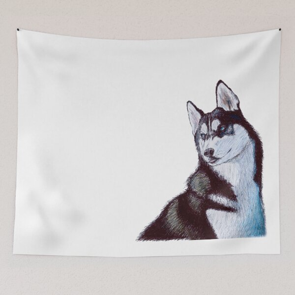 Item preview, Siberian Husky Scribble designed and sold by ArtyOrca.