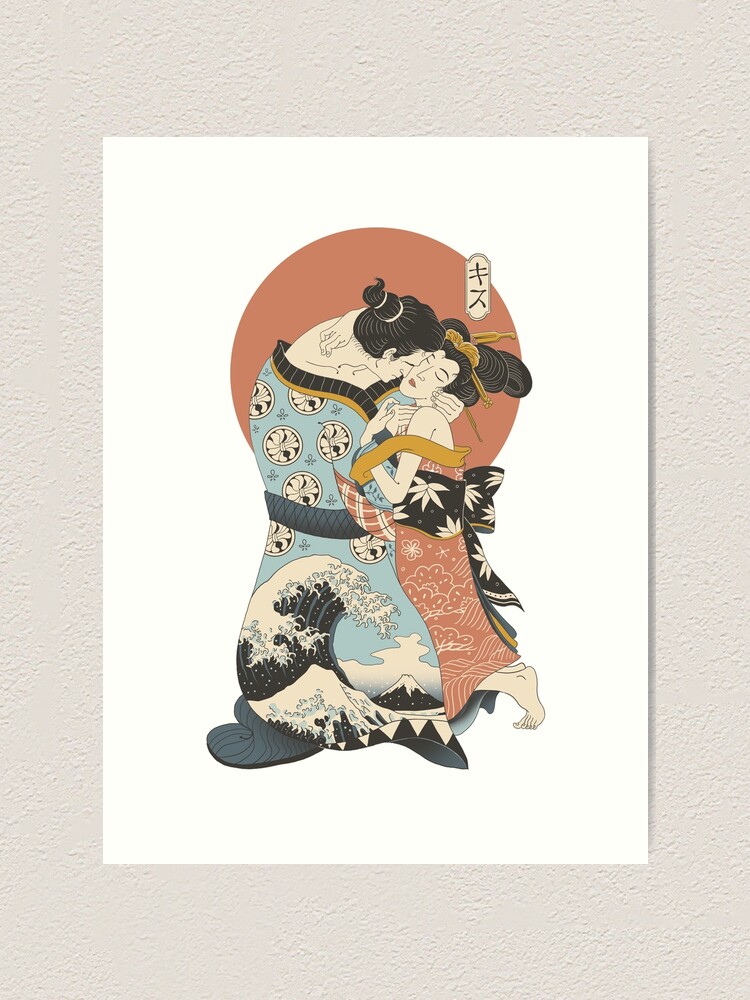 The Kiss Ukiyo-e | Art Print