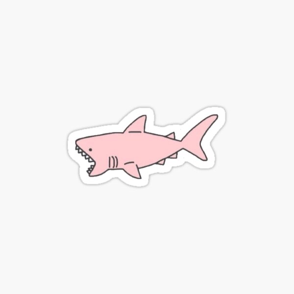 pink shark Glossy Sticker