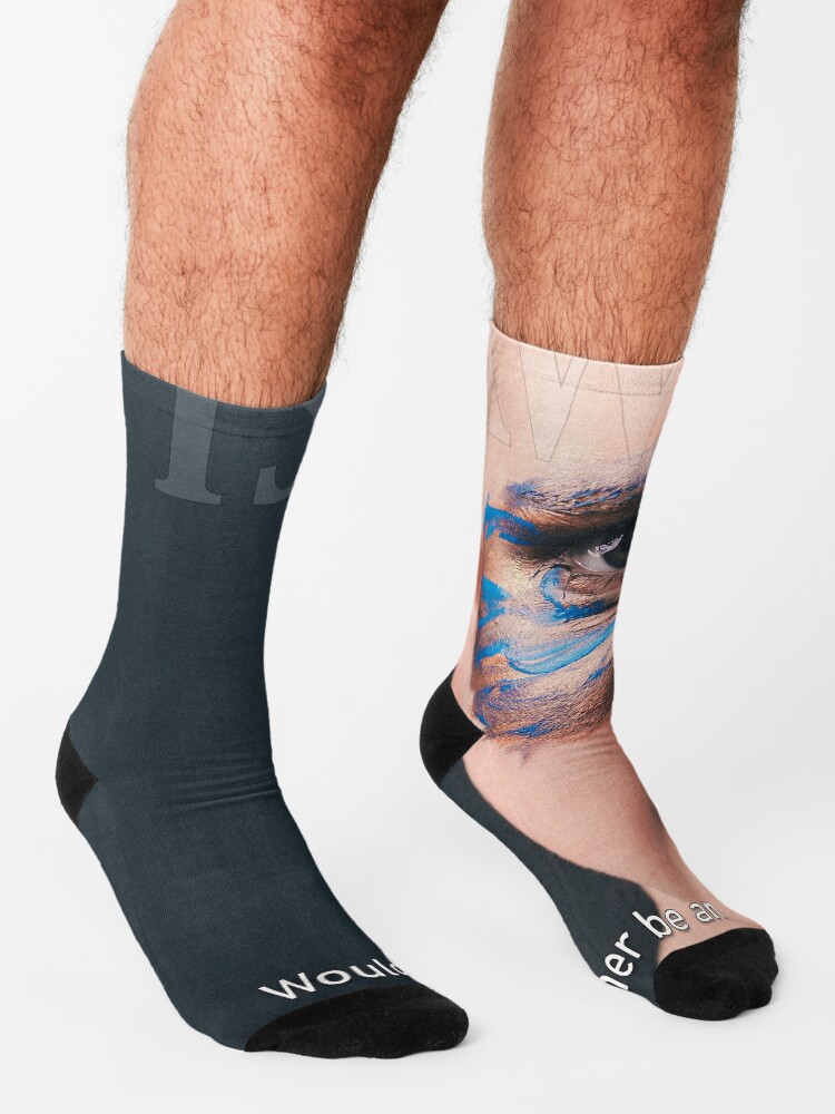 Alternate view of Would You Rather Be An Unknown Superhero or a Famous Villain Socks