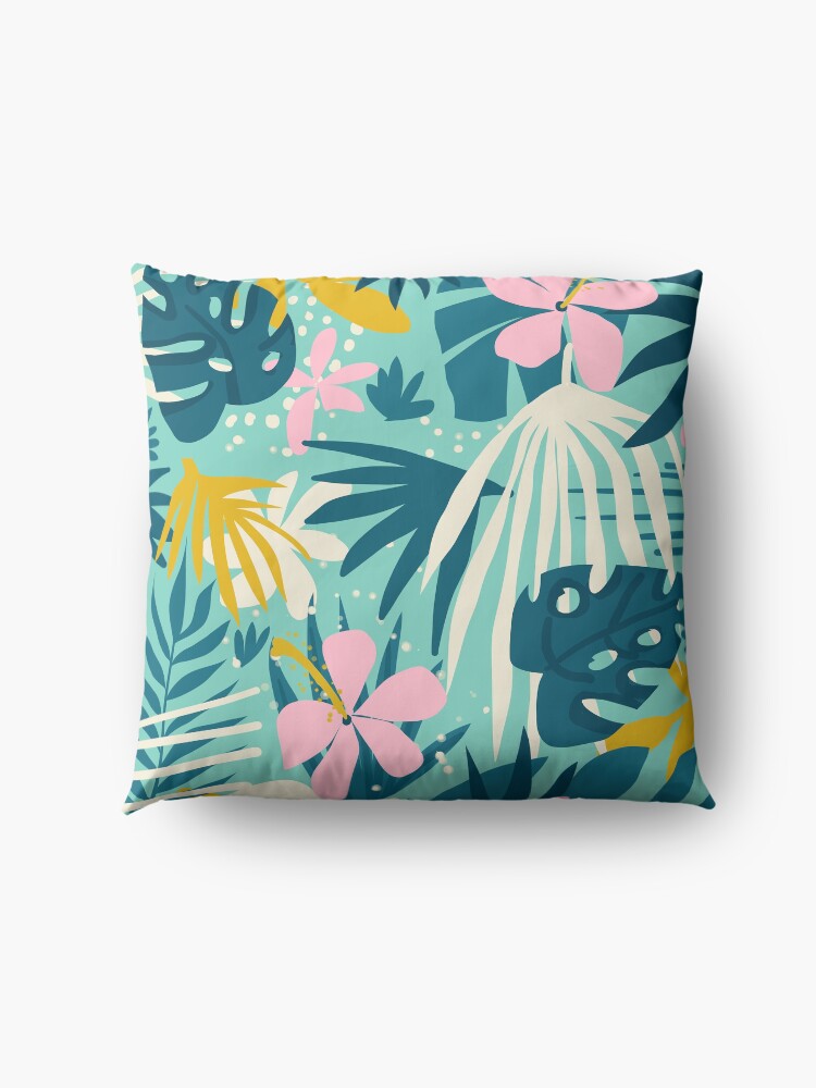 Alternate view of Not All Those Who Wander Are Lost #painting #tropical Floor Pillow