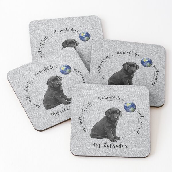 Item preview, The world does revolve around my Labrador - Lab Throw Pillow designed and sold by BlackDogArtJudy.