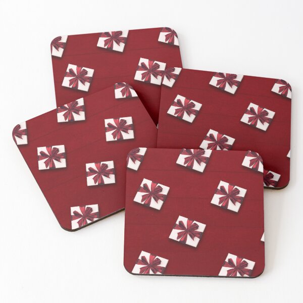 Item preview, christmas patterns gift boxes on wooden background designed and sold by sigoisette.