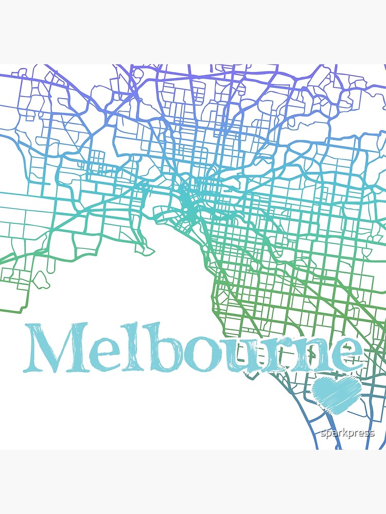 Melbourne, Australia Map Souvenir by sparkpress