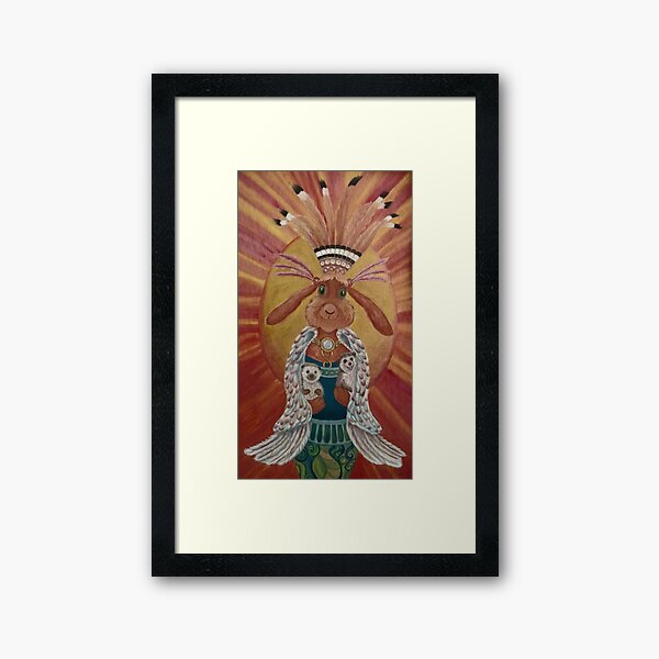 The Great Feathered Rabbit and Happy Hedgehogs Framed Art Print