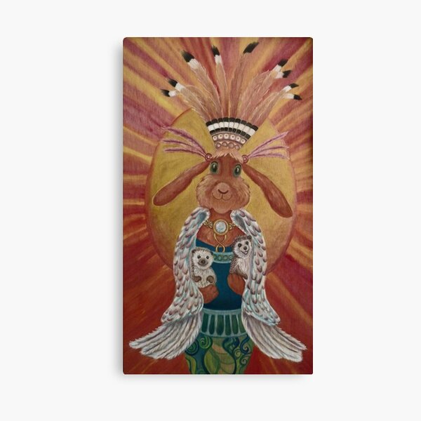 The Great Feathered Rabbit and Happy Hedgehogs Canvas Print