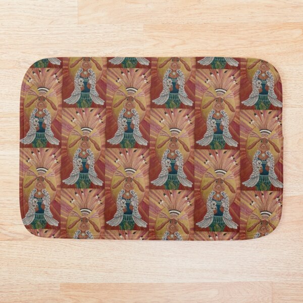 The Great Feathered Rabbit and Happy Hedgehogs Bath Mat