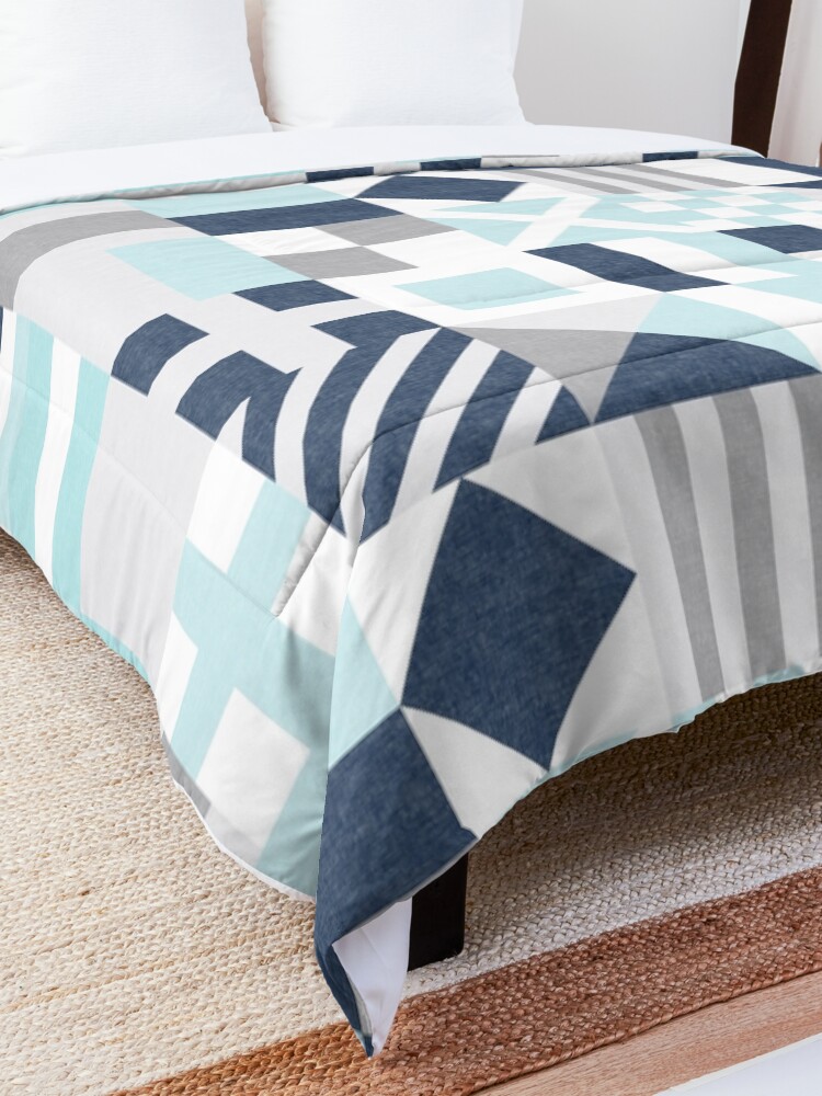 Alternate view of Nautical Flags - maritime blue Comforter