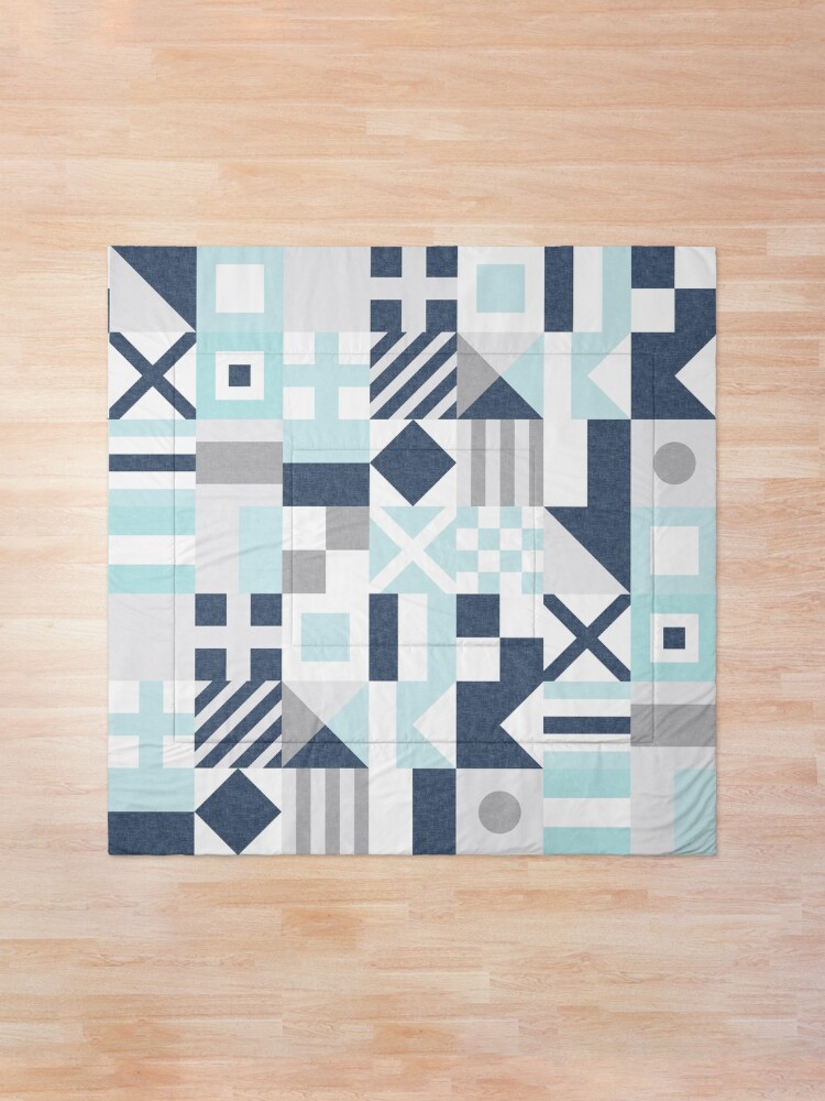 Alternate view of Nautical Flags - maritime blue Comforter