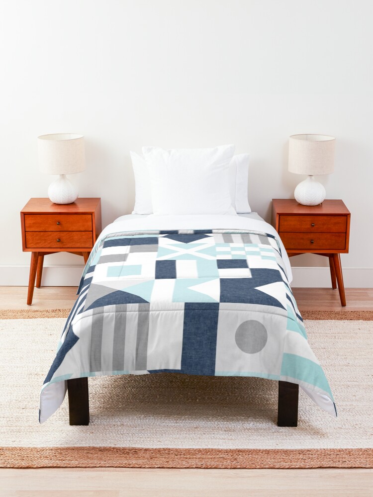 Alternate view of Nautical Flags - maritime blue Comforter