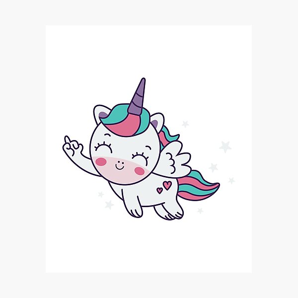Unicorn giving the finger Photographic Print
