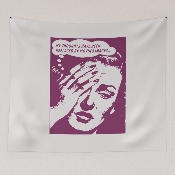 Item preview, ! New ! Paris Revolt, May 68: 'MY THOUGHTS HAVE BEEN REPLACED BY MOVING IMAGES': The Original in Deep Purple on Bone Grey ! designed and sold by Day Chapman.