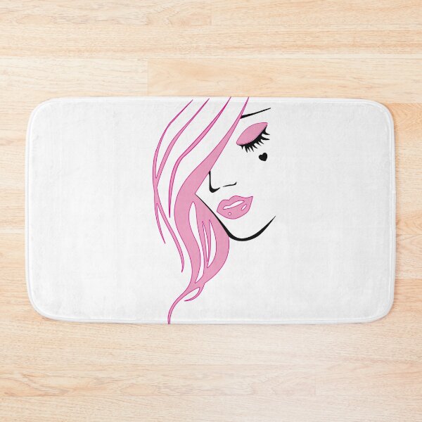 Item preview, EGirl silueta rosa con los ojos cerrados designed and sold by NerdySherds.