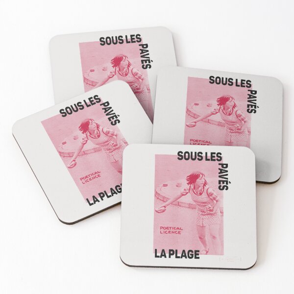 Item preview, ! New ! Paris Revolt, May 68: 'SOUS LES PAVES, LA PLAGE: POETICAL LICENCE': The Original in Deep Red on Bone Grey designed and sold by Day Chapman.